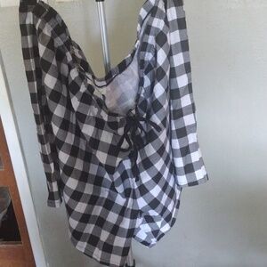 Dreams Co Classic Black & White Patterned Sleep Shorts (Size 4X)